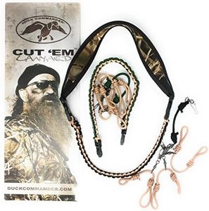 Duck Commander Cut Em Duck Call Lanyard, Black,Green,tan