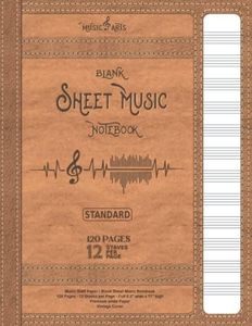 Blank Sheet Music Notebook | Music Manuscript Paper Notebook | 120 Pages | 12 Staves per Page | Full 8,5'' wide x 11'' high | Premium white paper.: Ideal gift of Staff Paper for Musicians and Composer