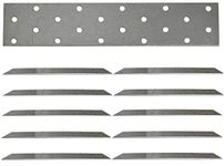 Pack of 10pcs Flat Connecting Joining Plates Repair Connector Mending Galvanised Z275 Brace Bracket Perforated Metal Steel Sheet Timber Wood Fixing Heavy Duty (200 x 40 x 2mm) 8" x 1.5"