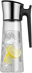 WMF Close-Up Stopper Glass Cromargan Basic Water Decanter, Black, Height 31 cm, 1.5 Litre