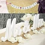 VIOPVERY Large White Mr & Mrs Sign 