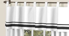 White and Black Hotel Modern Window Valance by Sweet Jojo Designs