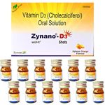 TAB ZYROCAL Zynano D3 Oral Solution | Sugar-free Natural Vitamin D3 Oral Solution | Cholecalciferol Vitamin D3 60000 iu | Vitamin D3 liquid Syrup | Alphanso Mango Flavoured | 12 Shots of 5ml Each