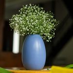 10club Ceramic Oval Vase | Flower Vase for Home Decor | Ceramic Vase | for Home, Office, Centerpiece or Gifting (Jodhpuri Blue)