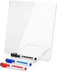 Mr. Pen- Clear Acrylic Board with Stand, 10" x 10", 3 Dry Erase Markers, Acrylic White Board, Acrylic Board for Desk, Clear Acrylic Dry Erase Board with Stand, Clear Dry Erase Board for Desk