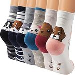 Ambielly Cute Animal Design Women's Casual Comfortable Cotton Crew Socks