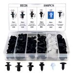 Car Body Trim Clips - Dawwoti Car Retainer Clips Universal Auto Clips Plastic Nylon Rivet Trim Clamp Car Door Bumper Fender Liner Sealing Strip Fixed Clips Fasteners Tools 100Pcs