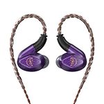 Blon Z200 Earbuds in Ear Headphones Monitor Zinc Alloy 10mm Carbon Diaphragm Comfortable Earphones Noise Reduction for Cell Phone Laptop（Purple Without mic）