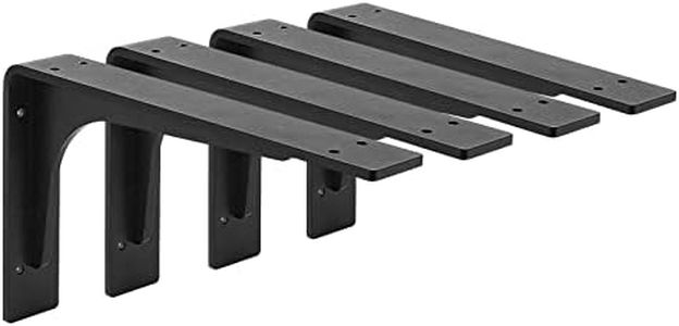 10"x 6"Shelf Bracket ,L Shelf Brackets,max Load 300lbs, Premium Alloy Metal Heavy Duty Shelf Bracket, high Strength Mounting Hardware Included, countertop Support,Corner Brace,Pack of 4.