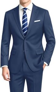 Mens Suits Regular Fit Slim Fit 2 Piece XS Bright Blue Tuxedo Classic Fit with Stretch Fabric Mens Suit for Business, Wedding, Prom, Party (Regular, 36R)