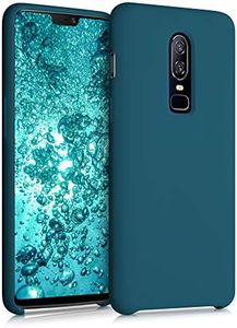kwmobile Carcasa Compatible con OnePlus 6 Funda - Case TPU y Silicona antigolpes - Apto Carga inalámbrica - petróleo Mate