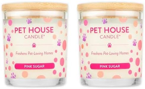 Pet House Candles, Scented Pet Candles, Natural Plant-Based, 60 Hour Burn Time - Pink Sugar, 9 oz, 2 Pack