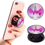 Ufbara Phone Finger Expanding Stand Holder Kickstand Hand Grip Widely Compatible with Almost All Phones Cases (Pink Girly Unicorn)