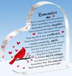 TTOVEN Memorial Gift Memorial Plaques Bereavement Gifts for Loss of Dad Mum Husband Grandma Memorial Gifts for Grave Remembrance Gifts Heart Acrylic Plaque Grave Decorations