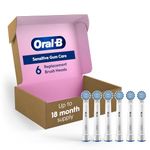 Oral-B Genuine Replacement Brush Heads, Sensitive Gum Care, Refills For Electric Toothbrushes, White, 6 Count