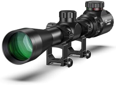 CVLIFE 3-9x40 Rifle Scope, Red & Green Illuminated Optical Riflescope, Mil-dot Reticle Scope for Hunting with 20mm Picatinny(Green Lens)