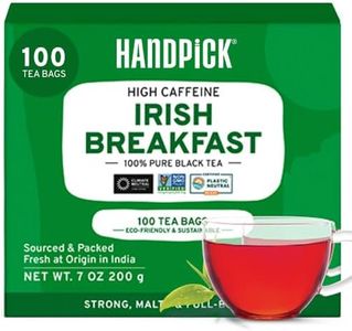 HANDPICK, Irish Breakfast Black Tea Bags (100 Count) Gluten-Free, Non-GMO | Strong, Robust & Bold Flavor | Round Eco-Conscious Tea Bags