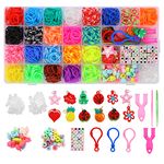 Colorful Rubber Bands Kits Bracelet Making Kit for Girls 1500+ Kits Storage Container 23 Colors DIY Birthday Gift for Craft Kits for Kids Friendship Gift (Colorful)