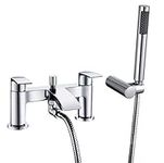 Hapilife Bath Mixer Taps Waterfall with Handheld Shower Head Bathroom Bathtub Tap with Shower Attachment Deck Mount Chrome Brass Tub Taps Monobloc Dual Lever