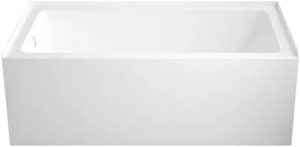 Aqua Eden VTAP6032L22C 60-Inch Anti-Skid Acrylic 3-Wall Alcove Tub with Left Hand Drain Hole, White