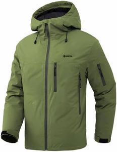 GEMYSE Men's Ski Jacket Warm Winter Snow Coat Waterproof Mountain Windbreaker Jacket for Snowboarding Hiking(Bronze Green,XX-Large)