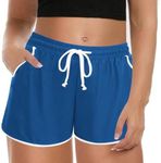 IN'VOLAND Women's Plus Size Swim Shorts Quick Dry Beach Boardshorts Swimwear Bottom Trunks with Pockets 2025, Royal Blue, 22W