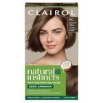 Clairol Natural Instincts Demi-Permanent Hair Dye, 6C Brass-Free Light Brown Hair Color, 1 Count