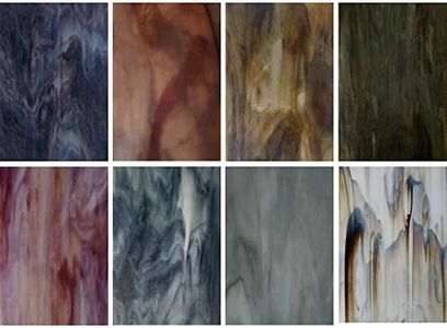 HAOSUM 8 Variety Pack Stained Glass Sheets, 4 x 6 inch Art Glass Opaque,for DIY Mosaic Projects (Black/Grey)