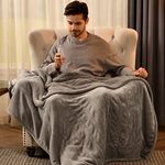 Bearhug Electric Throw Blanket 50" x 60", Reversible Velvet & Sherpa Heated Throw Blanket, 5-Year Warranty, 6 Heating Levels & 4H Auto Off, Over-Heat Protect, ETL Certification, Machine Washable