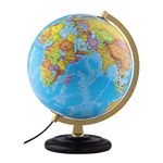 Waypoint Geographic Navigator Plus Illuminated Globe, 12" Blue Ocean-Style World Globe, Up-to-Date Light-Up Globe for Home and Office Decor, 16“ H x 13.5“ W x 12“ D