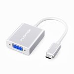 LENTION USB C to VGA Adapter, USB Type C to VGA Cable Converter Compatible MacBook Pro 13/15 (Thunderbolt 3 Port), MacBook Air 2018, Chromebook, Acer, More (Silver)