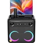 Karaoke Machine for Adults with Lyrics Display & 32GB Tablet, 2 Wireless Microphones, 300W Peak PA System & Bluetooth Speaker, 4 DJ Lights, Portable Karaoke Speaker with Mic for Home Party/Outdoor