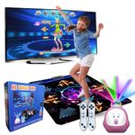 YRPRSODF Dance Mat for Kids and Adults, Musical Electronic Dance Step Pad with 900+ Games, 200+Songs, HD Camera, 2 Motion Sensor Controllers, MTV & Cartoon Modes, Toy Gift for Girls& Boys, Pink