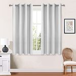 Hiasan Room Darkening Curtains for Living Room, Thermal Insulated Noise Reduction Grommet Window Curtains for Bedroom, 52 x 54 Inches Length, Greyish White, 2 Panels