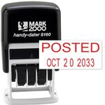 Cosco 2000 Plus Self-Inking Rubber Date Office Stamp with Posted Phrase & Date - RED Ink (Micro-Dater 160), 12-Year Band