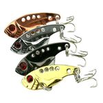 Futaba Metal Sequin Fishing Lures Bass Spoon - Pack of 4