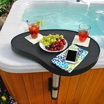 REGMICS Spa Caddy Side Table Tray, 360° Rotation Design Spa Tray Table Keep Snacks and Drinks Handy and Dry