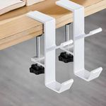 2 Metal Headphone Hook, Desk Mount 