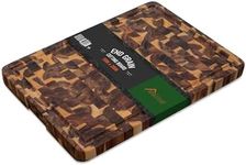HOMESTEAD End Grain Cutting Board 15" x 20", Butcher Block Cutting Board with Juice Groove and Handles, FSC Acacia Wood, 1.25-inch Thick