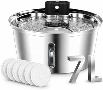 Wireless Cat Water Fountain,7L/236oz Automatic Dog Water Fountain Battery Operated, Stainless Steel Multi Pet Fountain, Super Quiet with Triple Filtration, Great for Large Dogs Cats and Multi-Pet Home