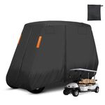 600D Heavy Duty 6 Seater Golf Cart Cover, Extra Large 138L 48W 66H Inches Club Car Cover, Waterproof Extended Roof Golf Cart Storage Cover for 6 Passenger Cart(4 Seaters with 2 Bench Seats)