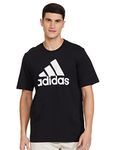 Adidas Men's Geometric Regular Fit T-Shirt (HS9688_Black/White 2XL)