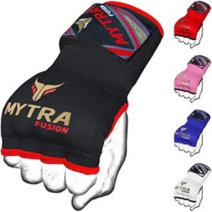 Mytra Fusion Kids Hybrid Boxing Inner Gloves Punching Boxing MMA Muay Thai Gym Workout Gel Inner Gloves, Black, Junior