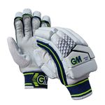 Gunn & Moore GM Cricket Batting Gloves | Prima 404 | Lightweight Design | Cotton Palm | Adult Right Handed | Approx Weight per Pair 330 g | 1 Pair, White