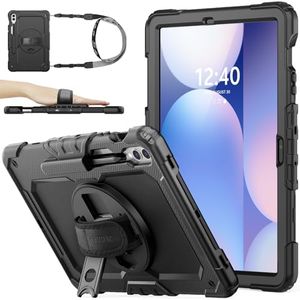 SEYMAC stock Case for Samsung Galaxy Tab S10 Plus/S9 Plus/S9 FE Plus 5G 2024/2023 with Screen Protector | Pencil Holder [360 Rotating Hand Strap] &Stand, Drop-Proof Case 12.4'', Black