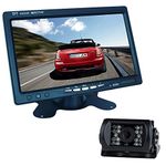 Backup Camera and Monitor for Car, Buyee 7-inch HD Digital Display + Waterproof 18 IR LED Night Vision Rear View Camera + 10M Video Cable (Free)