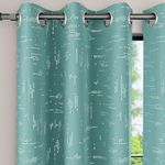 Encasa XO Printed Blackout Curtains 7 ft, 2 pcs | Silver Foil Citylight Teal Design I Room Darkening - Blocks 85% Light | Sound and Heat Reduction for Bedroom, Living Room I Machine Wash