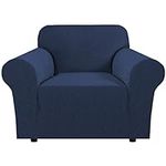 H.VERSAILTEX Sofa Cover Stretching Skid Resistance Slipcover/Furniture Covers for Sofa Chair, Thick and Soft Spandex Stretch Jacquard Couch Cover, Form Fitted Chair Slipcover(Armchair 31'-47', Navy)