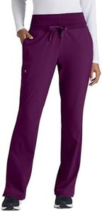 BARCO One Stride Classic Fit Scrub Pant for Women – Wine, 5-Pocket Mid-Rise Pants w/ 360 Spandex Stretch, Moisture Wicking, Anti-Static and Quick-Shed – 4XL, Regular Fit