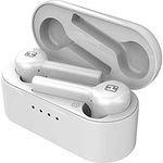 iHome XT-49 True Wireless Earbuds with Rechargeable Traveling Case, Bluetooth Earphones with Microphone and Touch Control, White